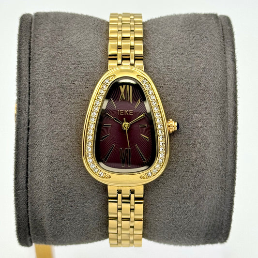 IEKE Luxury Oval Crystal Gold